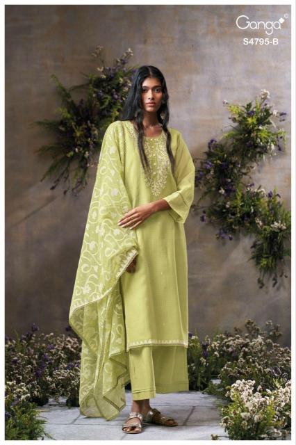 Ganga dusnea 4795 bemberg dress materials wholesale